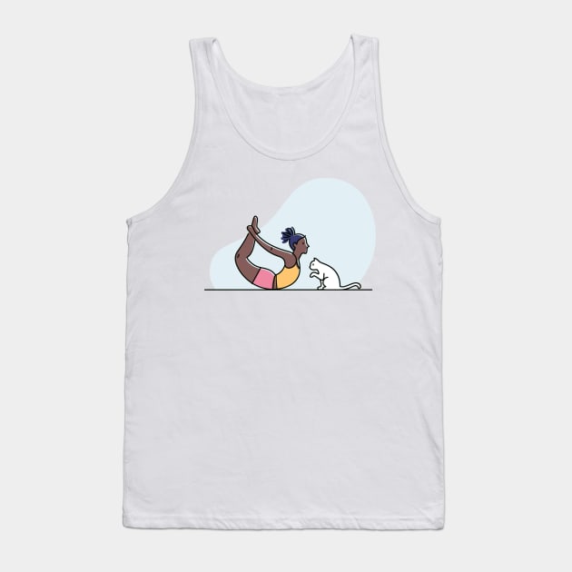 YOGA WITH CAT ILLUSTRATION Tank Top by Trio Store